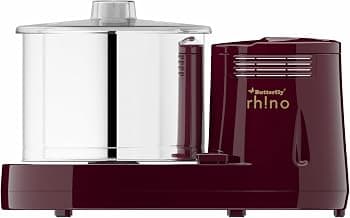 Butterfly Rhino 2 Litres Table-Top Wet Grinder | 150 Watts | Shockproof ABS Body | 4-way Grinding | Easy Clean & Maintenance | Stainless Steel Drum | 2 Years Manufacturer's Warranty | Cherry Red