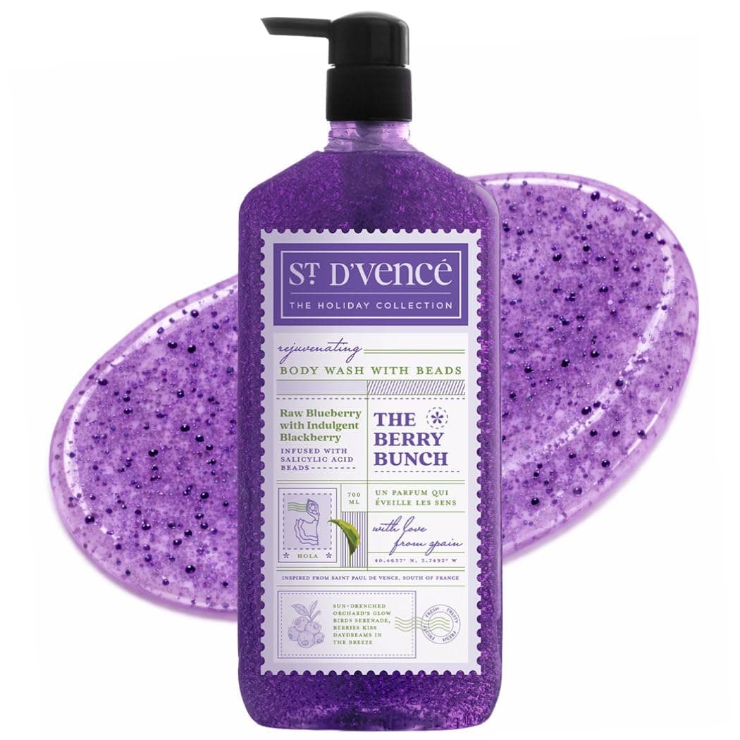 St. D’vence Berry Bunch Salicylic Acid Body Wash Shower Gel for Women & Men | Moisturizing Body Wash for Dry Skin | Body Wash for Winter Season | Exfoliating Bodywash - 700 ml
