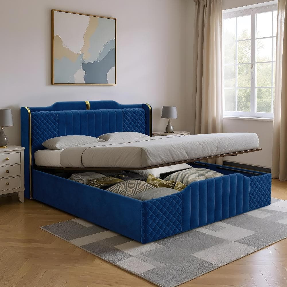 Wakefit Velura King Size Hydraulic Storage Upholstered Bed