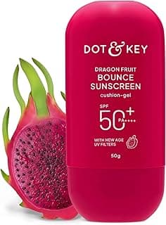 Dot & Key Dragon Fruit Bounce Sunscreen In-Vivo Tested SPF 50+ PA++++, With New-Age UV Filters, Lightweight, Cushion-Gel Texture, Fast-Absorbing, Niacinamide Infused, Broad Spectrum Protection