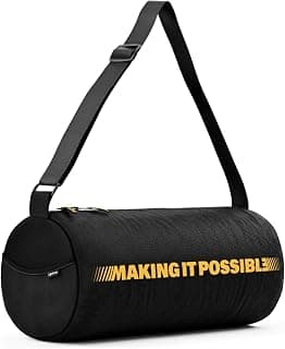 Lifelong Lifelong Gym Bag for Men & Women | Lightweight Sports Duffle Bag | Spacious Compartment | Travel Bag | Adjustable Strap | Side Mesh Pocket | Durable Zip | Black | Polyester