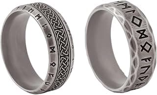Qiroko Norse Code Collection | Stainless Steel Band Ring Combo Rings Set For Men And Boys | Silver Colour | Anniversary Birthday Gifts