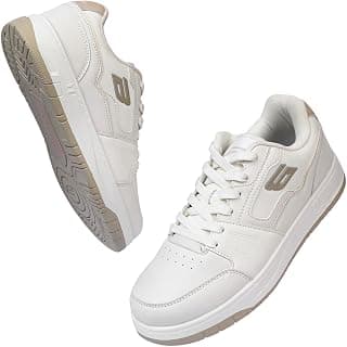 Bond Street Men's White & Beige PU Casual Sneakers | Stylish Lace-Up Shoes for Men | Lightweight Footwear | Comfortable & Durable PVC Sole Sneakers