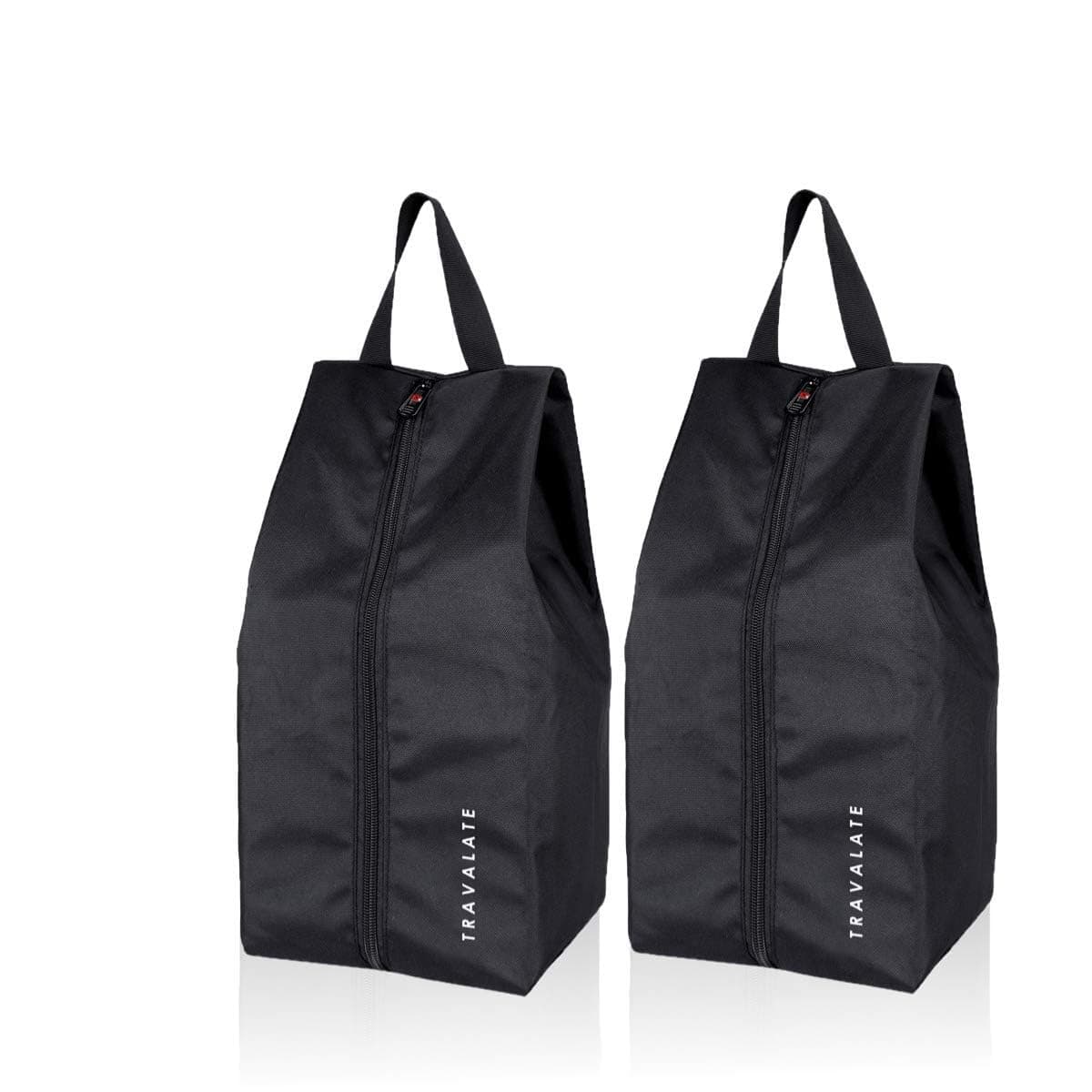 Travalate®Polyester Water Resistant Shoe Bag | Set of 2 |Black