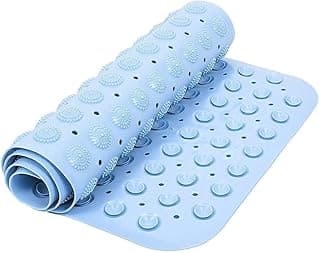 Bathroom mat Anti Skid Rectangle Blue (70 X 35) Silicone