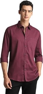 Peter England Men’s Slim Fit Full Sleeve Casual Shirt in Twill Weave Cotton