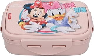 JAYPEE Steel Tek Jr. Insulated Lunch Box Mickey Mouse & Donald Duck, Pink, 400 ml | Airtight Tiffin Box for School Kids Inner Stainless Steel Mini Box | Bpa Free