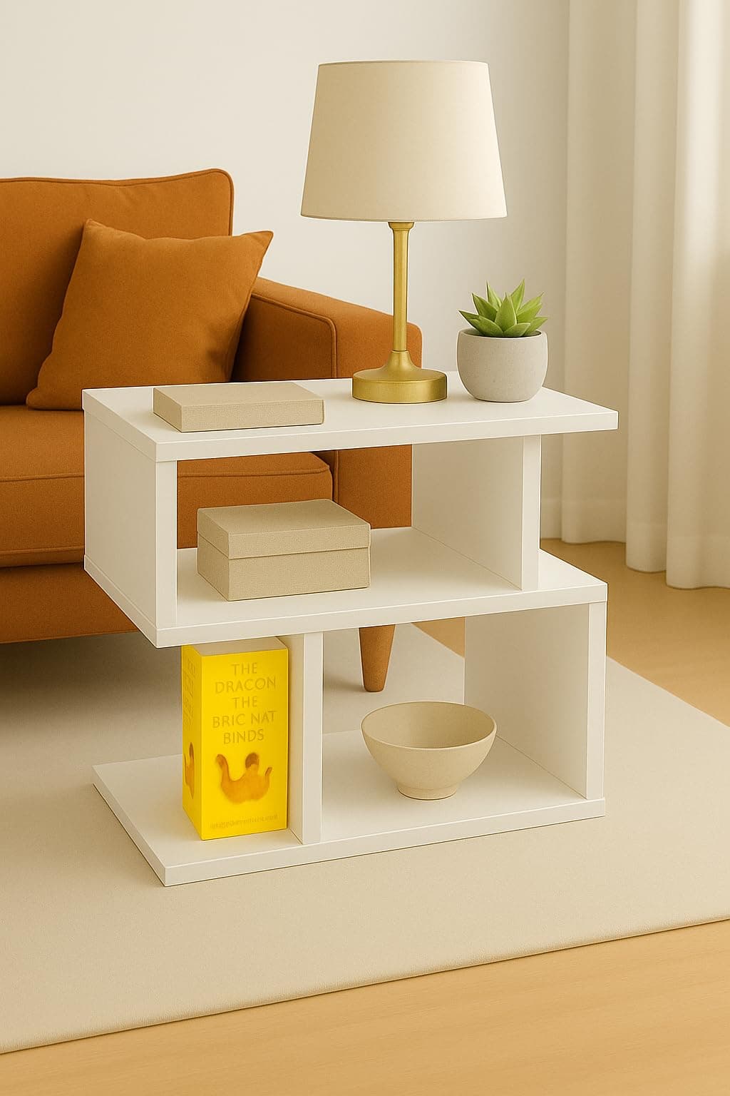 Enigmatic Woodworks Wooden Modern End Table, Home Decor for Living Room Plant Stand, Bed Side Table I Finish-Suede DIY 18 * 8 * 20 inches