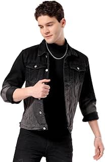 The Indian Garage Co Men Black Denim Jacket