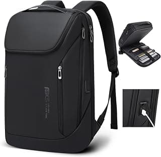 Red Lemon BANGE Captain Business Smart Backpack Water-Resistant fit 15.6 Inch Laptop Backpack with USB Charging Port,Travel Durable Backpack for Men and Women (Black)