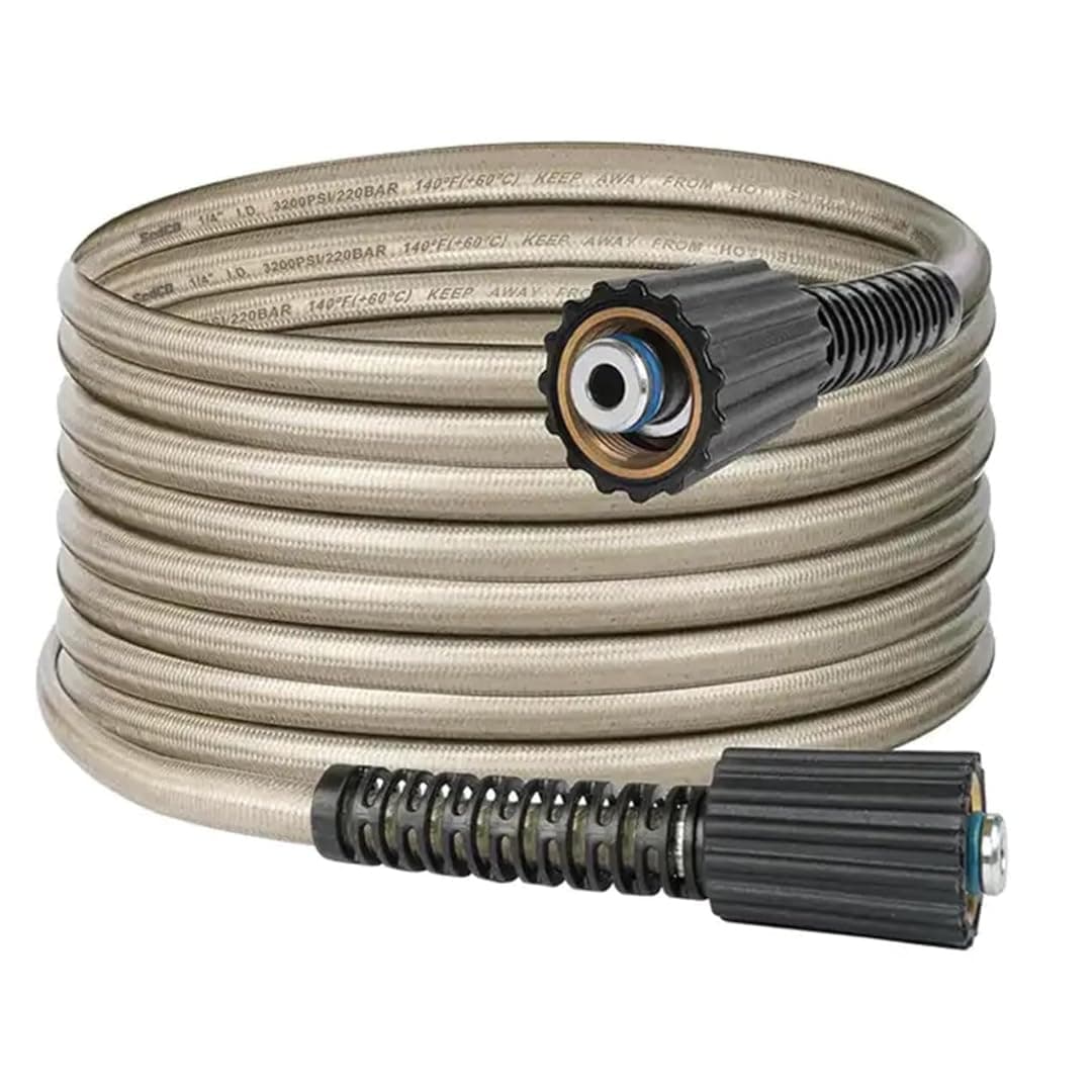 JPT Heavy Duty 15-Metre Super Flexible Pressure Washer Hose Pipe | American Standard M22 Thread With O-Ring Seals | Up To 2465PSI Pressure | Compatible With Many Washer Brands
