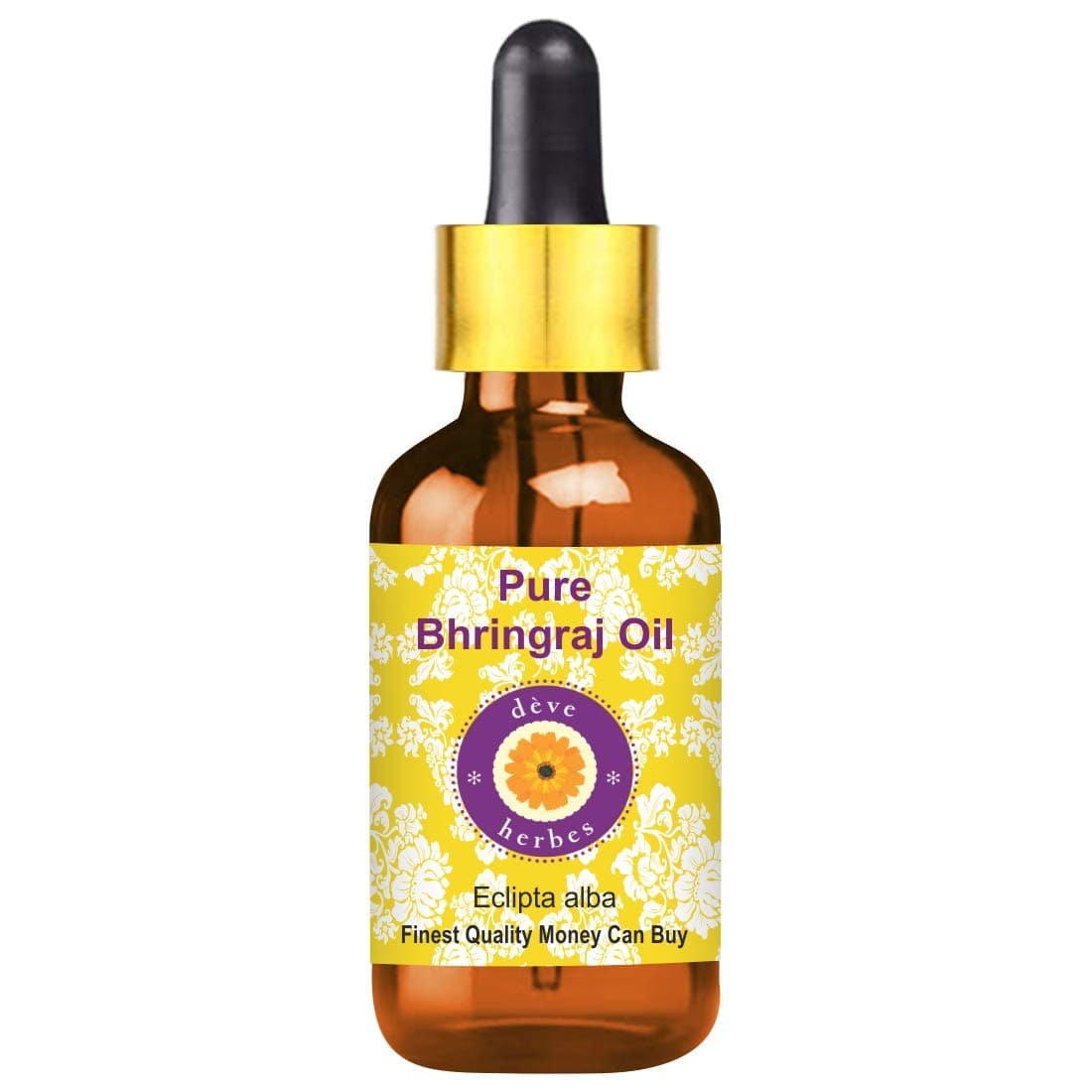 Deve Herbes Bhringraj Oil (Eclipta alba) with Glass Dropper | Infused | Pure | Non-Sticky | Lightweight | For Scalp Application | Traditional Ayurvedic | Men & Women | 30ml