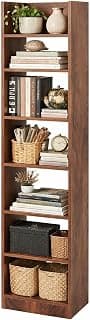 PEDPIX 6 Tier Cube Book Shelf, Engineered Wood Book Rack for Study Room, Bedroom, Living Room, Office, Brown Finish