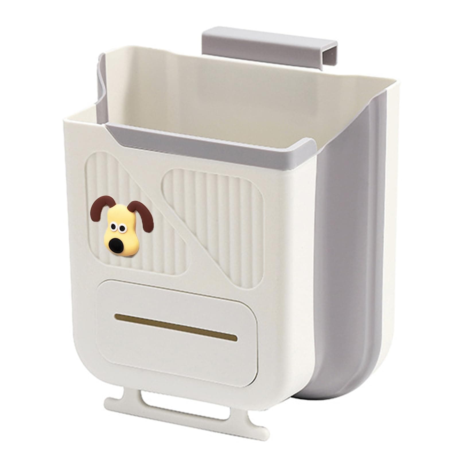 TSBSHum Hanging Trash Can, 2.64 Gallon Collapsible, Premium TPR & PP, Ideal for Kitchen, Bathroom, RV & Camping (Ash Gray)