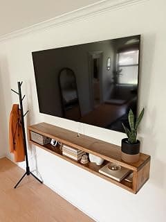 Wooden Wall Mounted TV Unit with Wire Hole, TV Cabinetl, TV Cabinet for Wall, TV Stand Unit for Living Room, Set Top Box Stand -TV Cabinet (Large - 100CM)
