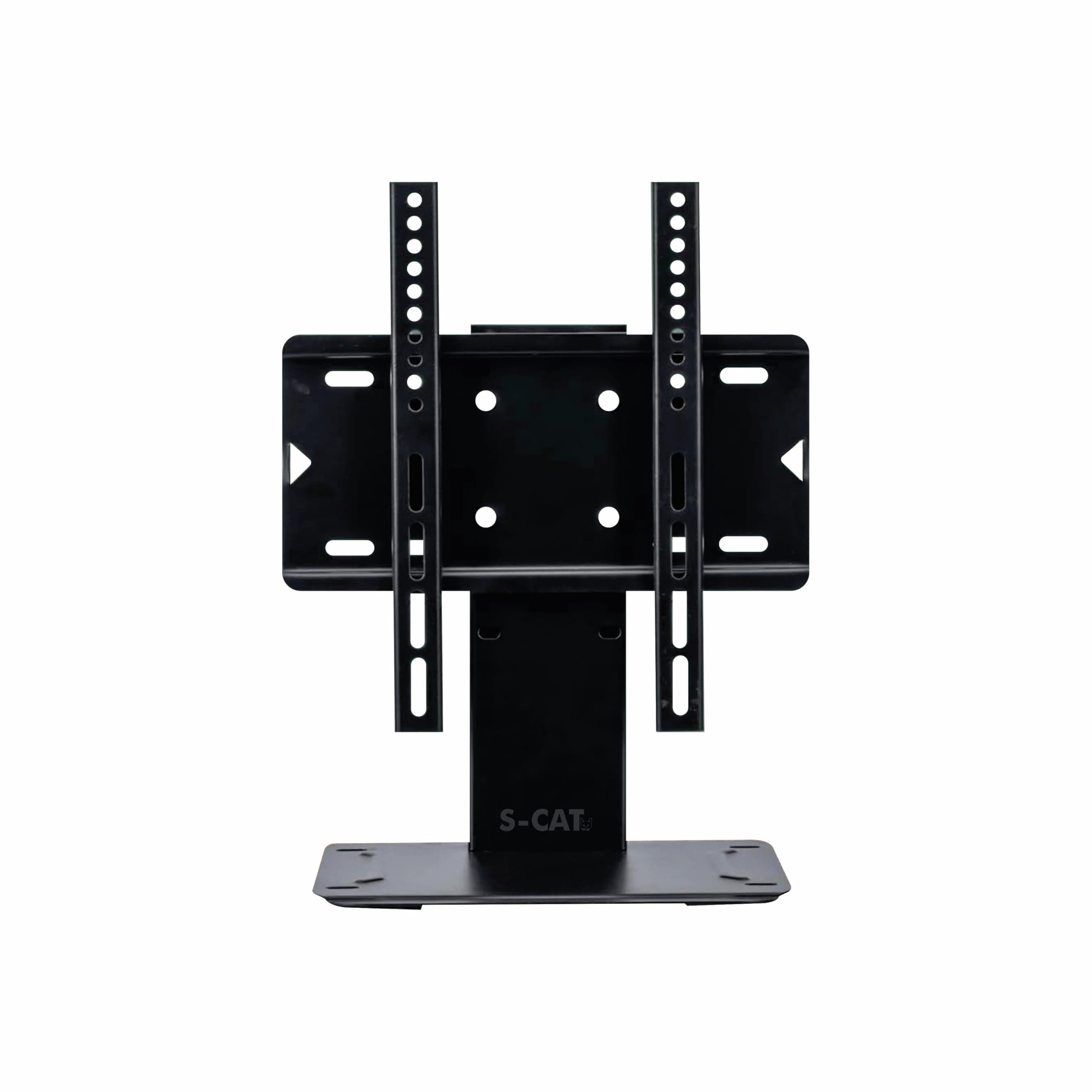 S-CAT Table Top TV Stand for 14-42 Inch LED LCD Smart TVs, Portable TV Stand, Stand with Adjustable Mount, LED TV Floor Stand for Desk/Table (Contact Customer Care for Any Difficulty in Installation)