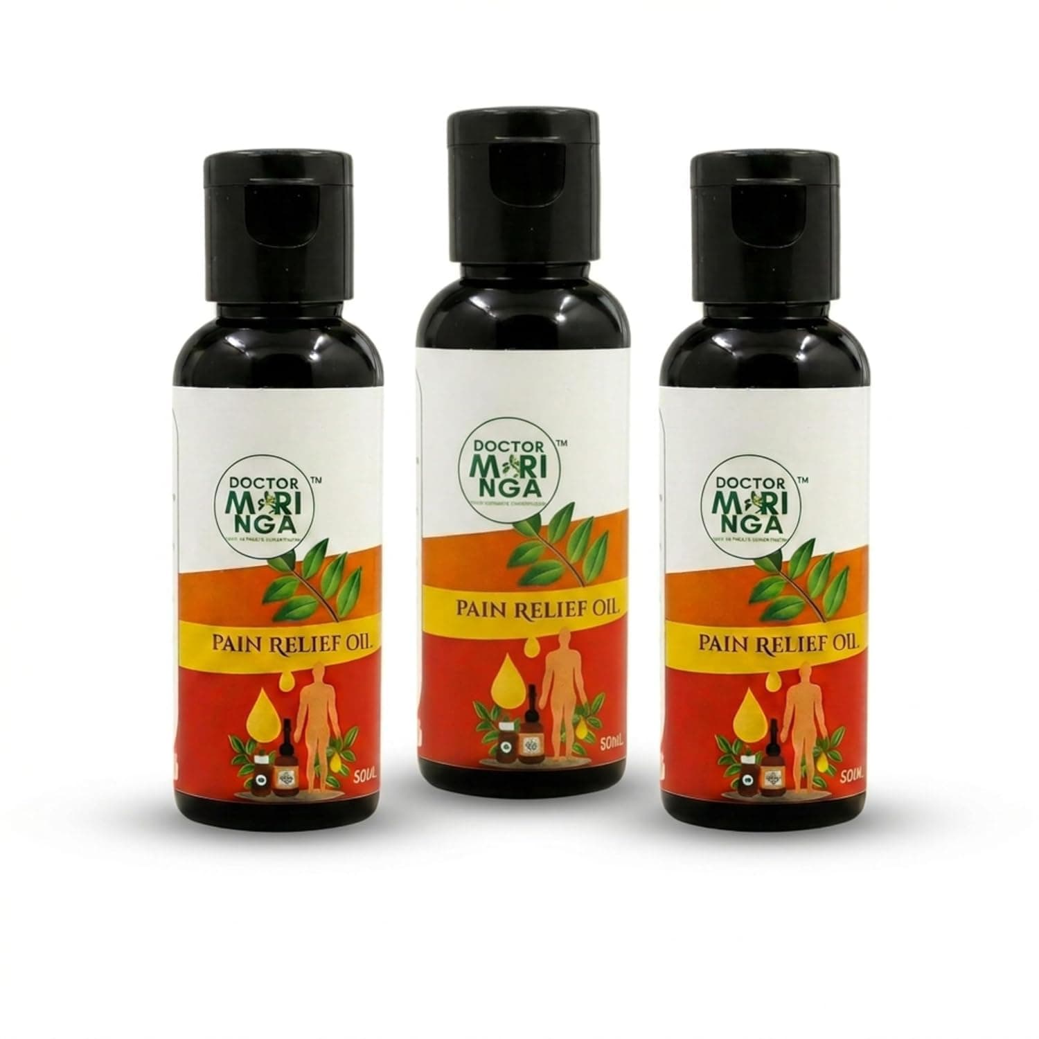 DOCTOR MORINGA Pain Relief Oil – Joint & Muscle Massage Oil for Knee Pain, Back Pain, Neck & Shoulder Pain | Herbal Oil for Arthritis & Body Pain Relief (50ML)