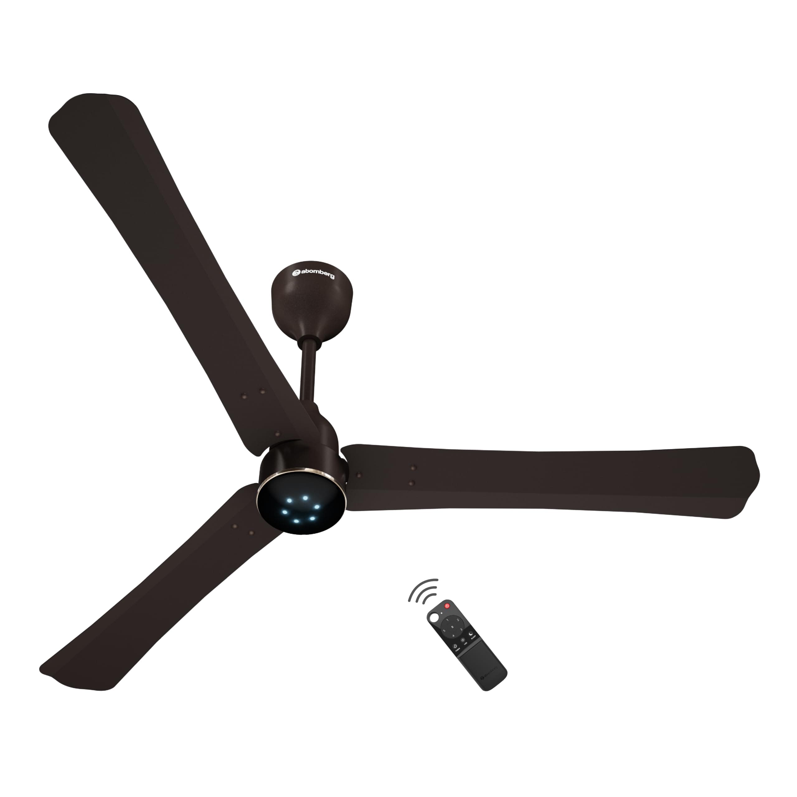 atomberg Renesa Halo Smart Alexa Enabled 1200mm BLDC Ceiling Fan with Remote | BEE 5 star | High Air Delivery | Low noise | LED Speed Indicator | Sleek Design | | 3 Year Warranty |Blaze Brown