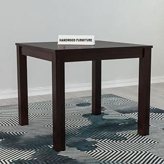 Sheesham Wood Dining Table (34x34 Inch) | Multi-Purpose uses Home and Office Desk | Dining Room Furniture | Wooden 4 Seater Dining Table(Walnut Finish) -DIY(Do-It-Yourself)
