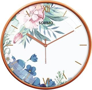 Amazon Brand - Solimo Plastic White Flower Analog Wall Clock, Quartz Movement, Silent Sweep, Modern, Easy-to-Read Time Indicator (30 Cm X 30 Cm, Multicolor)