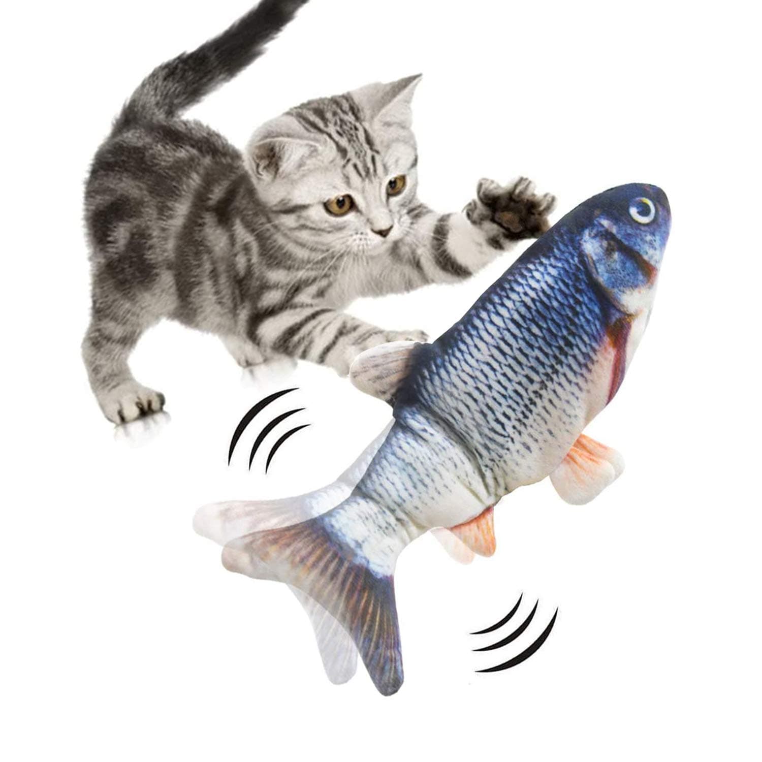 shulan Electric Moving Fish Cats Interactive Toys for Indoor Catnip Toy