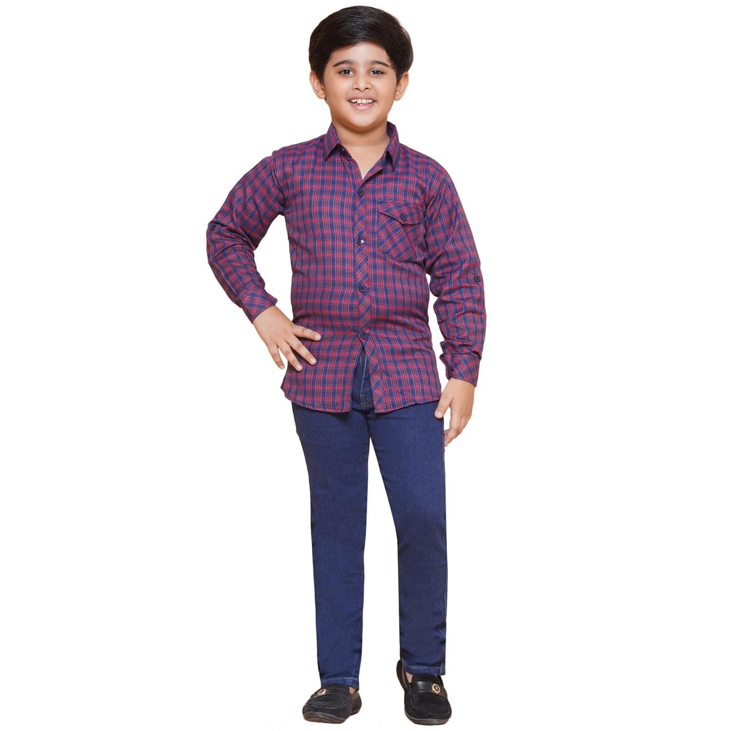 AJ DEZINES Kids Casual Wear Regular Fit Shirt and Jeans Clothing Set For Boys