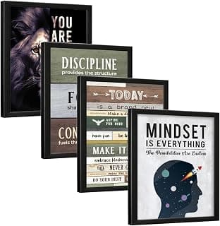 Chaka Chaundh Acrylic - Motivational Quote Frames - Inspirational Wall Quotes for OFFICE, STUDENT, STUDY ROOM - (14 X 11 Inches - Set of 4)