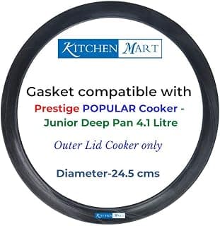 Kitchen Mart Gasket compatible with Prestige Popular Pressure cooker (Junior Deep Pan 4.1 Liters)