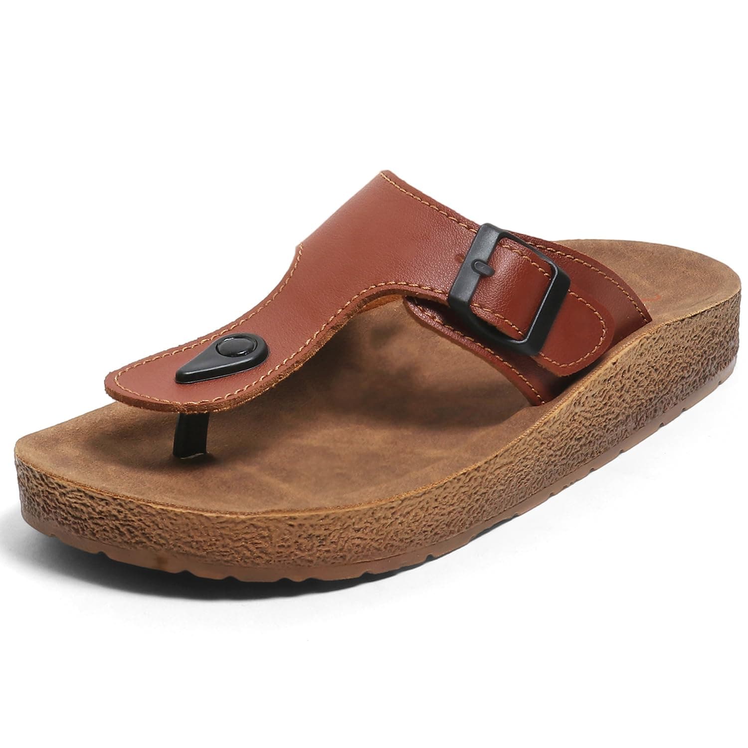 DOCTOR HEALTH SUPER SOFT Men’s Buckle Thong Sandals | Comfortable Cushioned Footbed Casual Slippers | Anti-Slip Lightweight Everyday Wear Open Toe Sandals for Indoor Outdoor Use
