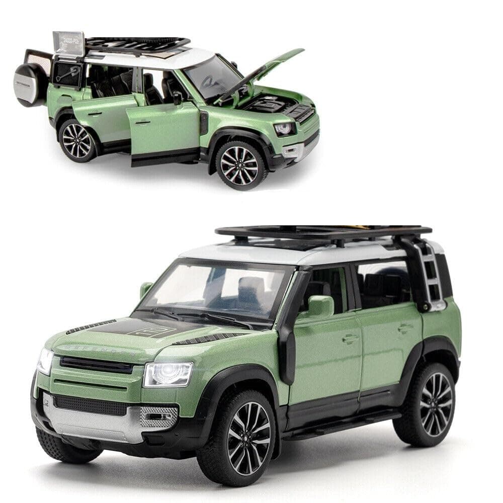 LONGMIRE Metal Pull Back Diecast Car Pull Back Model with Sound Light Boys Gifts Toys for Kids Pack of 1, Multicolor (Defender 110)
