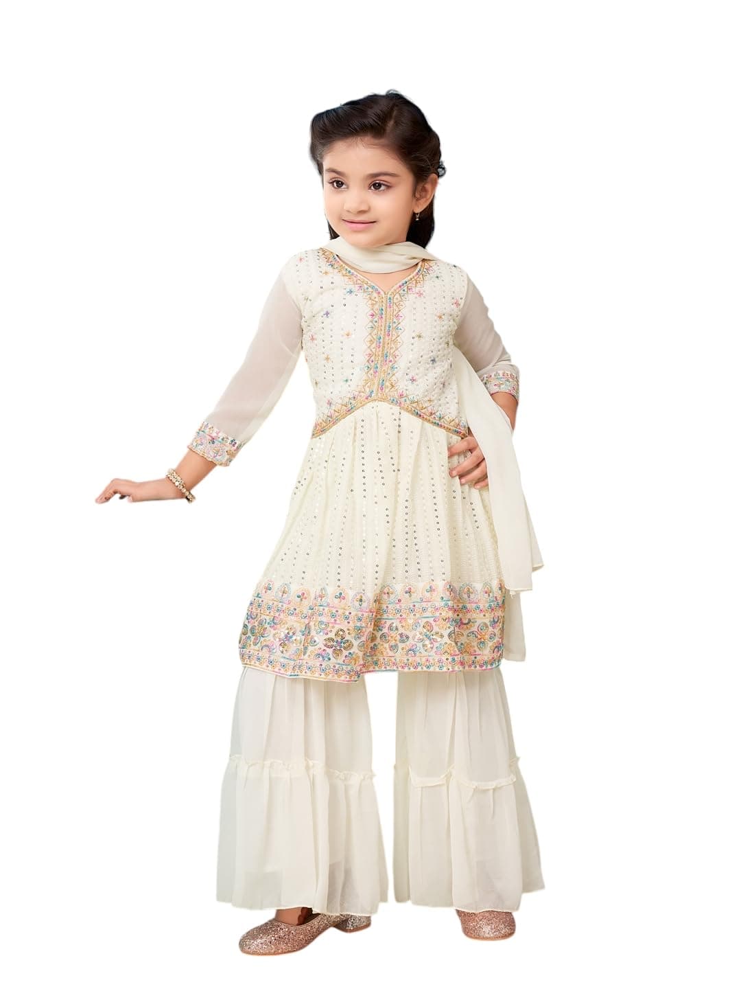 Aarika Girls Georgette Kurti Sharara Set