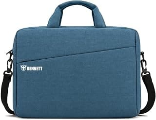 KBBRD Bennett™ Mystic Formal Business Briefcase Bag Crossbody Messenger College Bags for Men Women MacBook INoteBook ITablet Laptop Upto 15.6 Inch | Handbags with Shoulder Straps (Blue) 6 Months Warranty