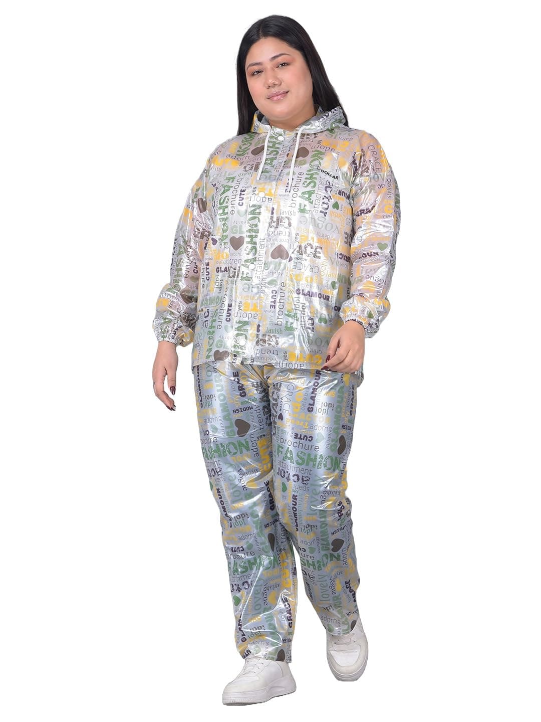 Dollar Rainguard Women's PVC Full Sleeve Solid Raincoat with Adjustable Hood and Pocket(