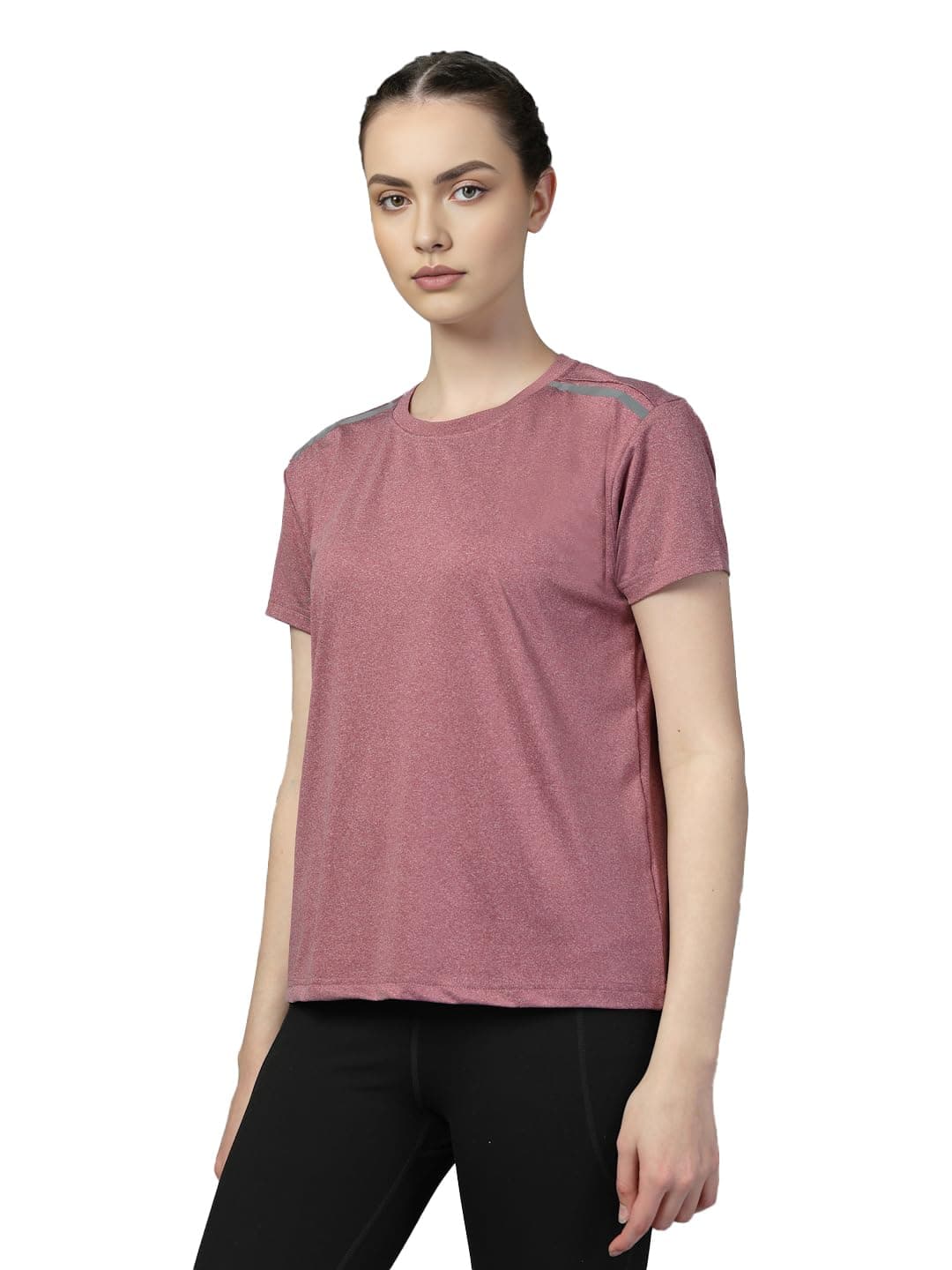 CHKOKKO Gym Tshirt for Women Workout Dry Fit t Shirt Sports Tshirt Lightweight Round Neck Breathable Half Sleeve Activewear Running Yoga Tops for Woman