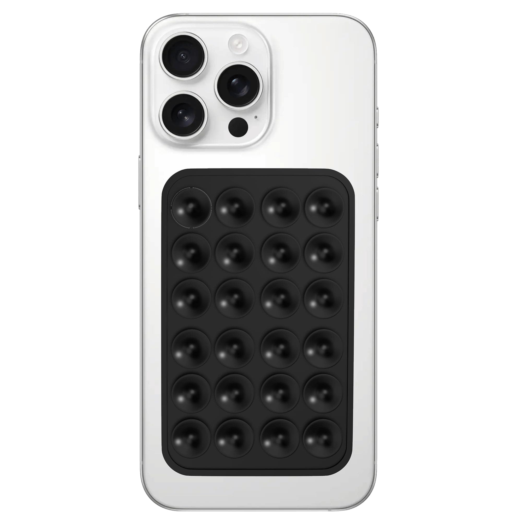 Sounce Suction Phone Case, Silicone Suction Phone Case for Hands-Free Mobile Accessory Holder Grip, Video Phone Accessory Compatible Mirror, Shower-Black (Pack of-1)