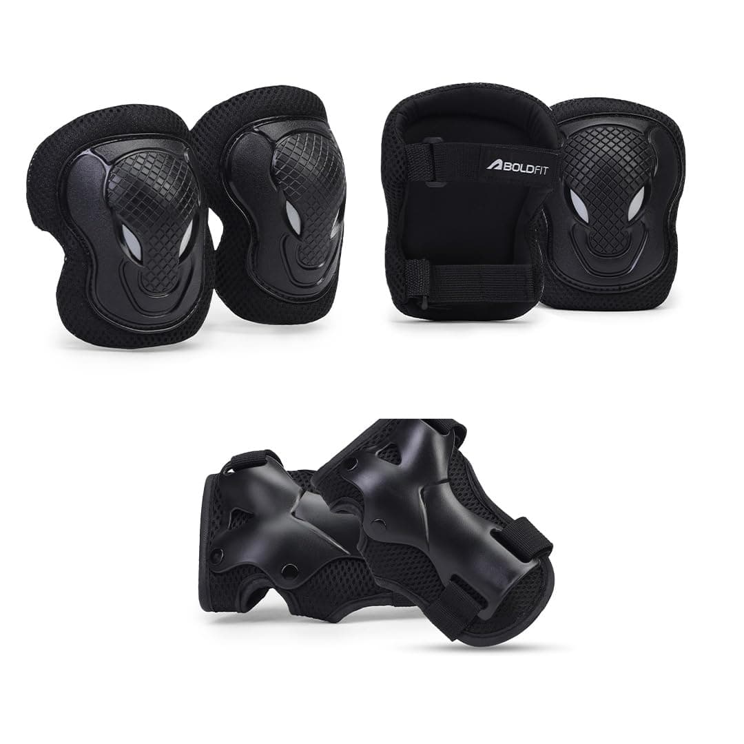 Boldfit Cycling Protection Kit, for Adult, Knee Guard & Elbow Pad for Boys, Girls, Pad, Wrist Cycle Protection for Men, Adults & Boys