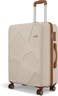 Safari Pentagon Pro 8 Wheels 66cm Medium Size Trolley Bag, Hard Case Polypropylene, 360º Wheeling Check in Luggage, Suitcase for Travel, Trolley Bags for Travel, Luxury Beige