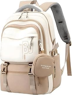 FWQPRA Girls Backpack School Backpack with Small Zipper Pouch Fashion Nylon with Padded Shoulder Straps & Handle Design Multi Compartment Large for School,Camping,Travel