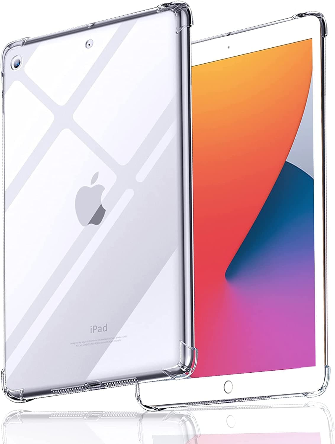 MOCA Shock Resistance Soft TPU Back Case Cover for iPad 10.2 inch iPad 9 9th, 8 8th, 7 7th Gen iPad 2021 2020 2019 Launch A2603 A2604 A2605 A2270 A2428 A2429 A2430 A2197 A2198 A2200 - Clear