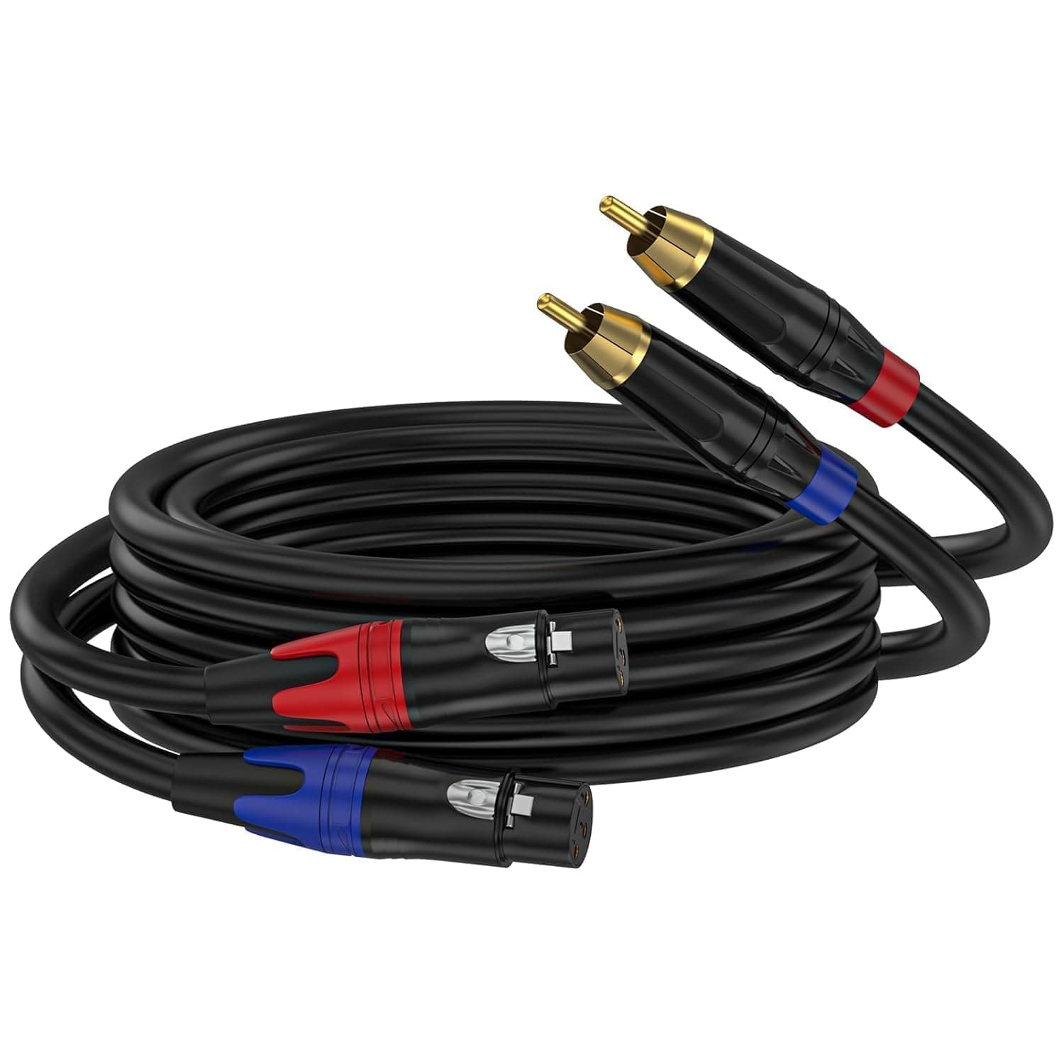 IMAGINEA XLR to RCA Cable, Dual XLR Female to Dual RCA Male Cable Mic Patch Cord HiFi Stereo Audio Cable, 4N OFC Wire for Amplifier Mixer Microphone Audio Cable (5 meters)