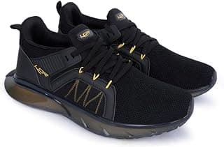 LANCER Mens RAMBO-195BLK-MSTD Black Yellow Running Shoe, 9
