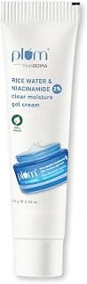 Plum 2% Niacinamide & Rice Water Superlight Gel Cream Moisturizer for Face | Oil-Free Hydration | Brightens, Fades Blemishes | Dermat-Tested | All Skin Types | Women & Men | 100% Vegan | 15 g