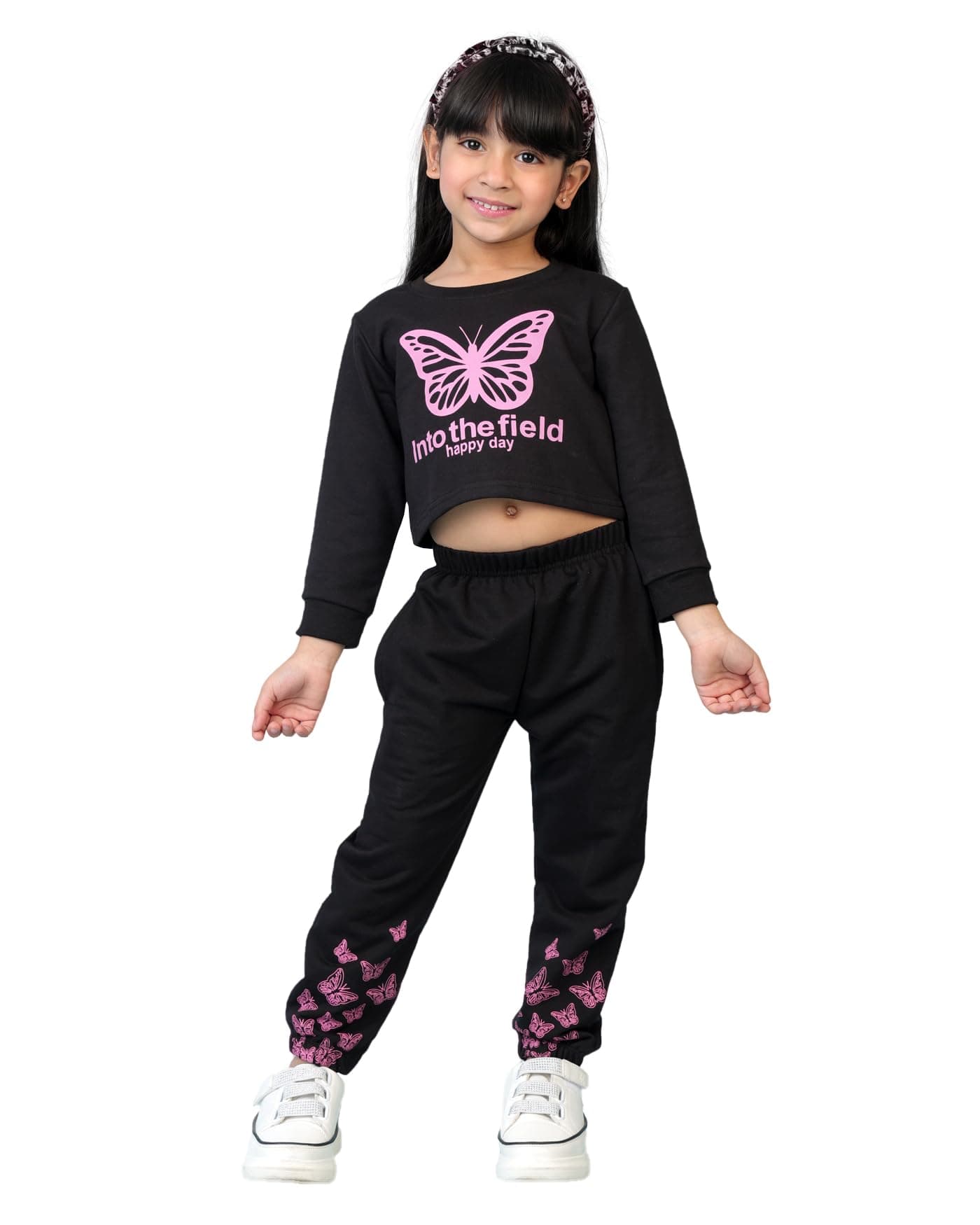 Kuchipoo Girls Crop Top and Trackpant Set