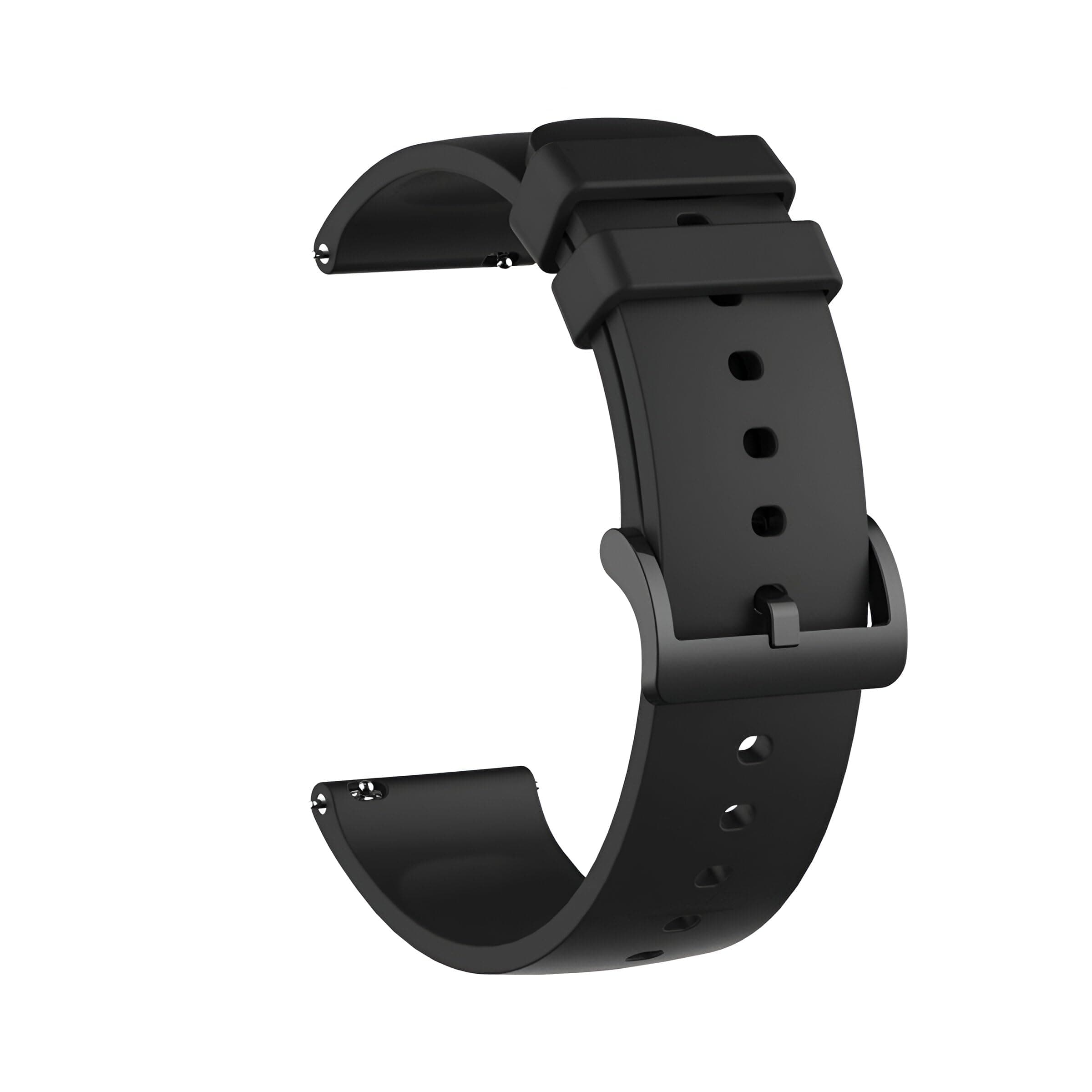 Estrenar 22mm Smart Watch Strap with Metal Buckle for Noise Colorfit Pulse 2 Max/Huawei GT2 46mm/Honor Magic Watch 2 46mm/Buzz/Boat Flash/Xtend/Xtend Pro & with All 22mm Lug Watches-Black-Pack of 1