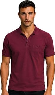 Louis Philippe Men's Slim Fit Single-Tuck Pique Sophisticated Staple Half Sleeve Polo Tshirt with Pocket