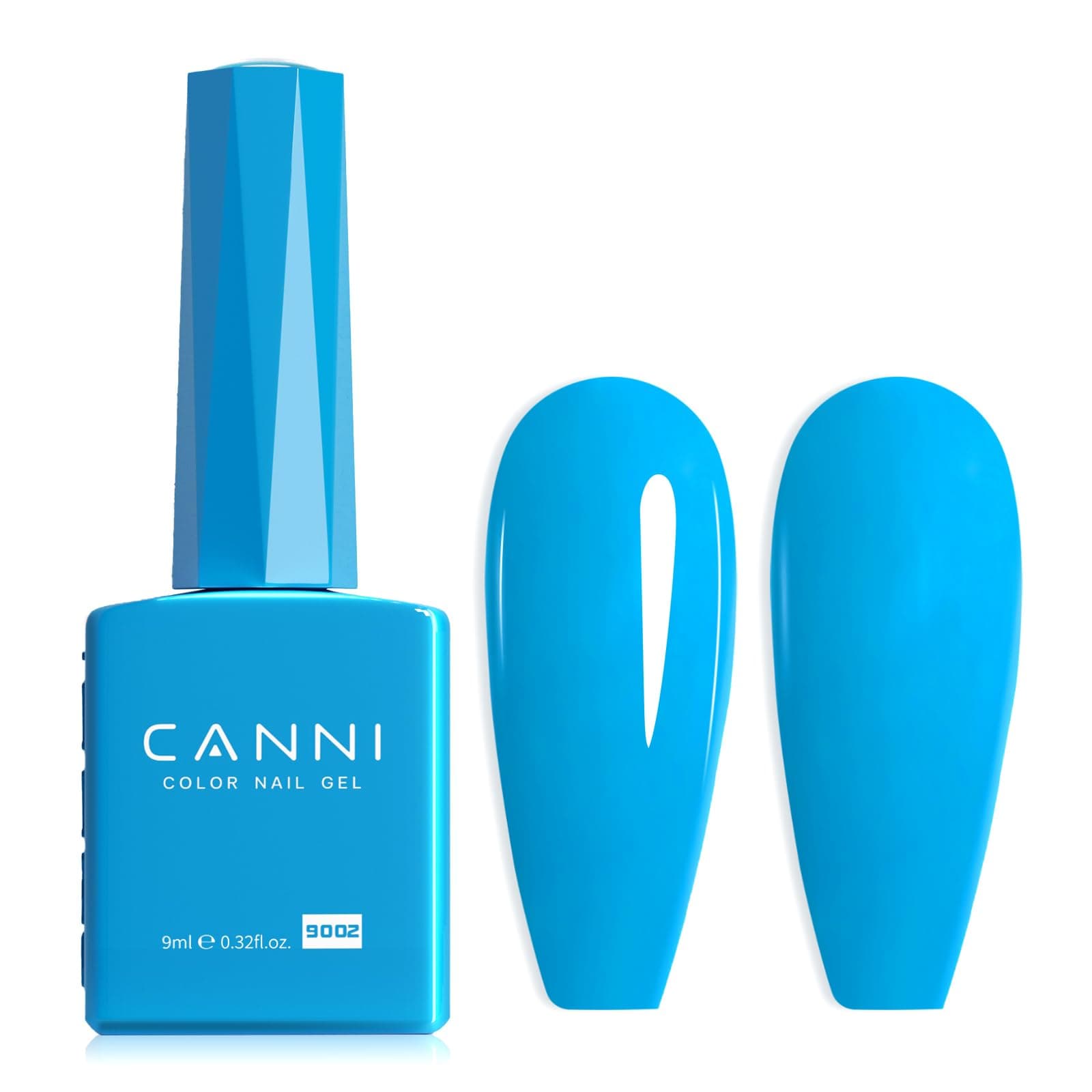 CANNI Blue Gel Nail Polish, 1Pcs Bright Blue Gel Polish Light Blue Color Nail Polish Gel High Gloss Soak Off U V Gel Nail French Nail Manicure Salon DIY