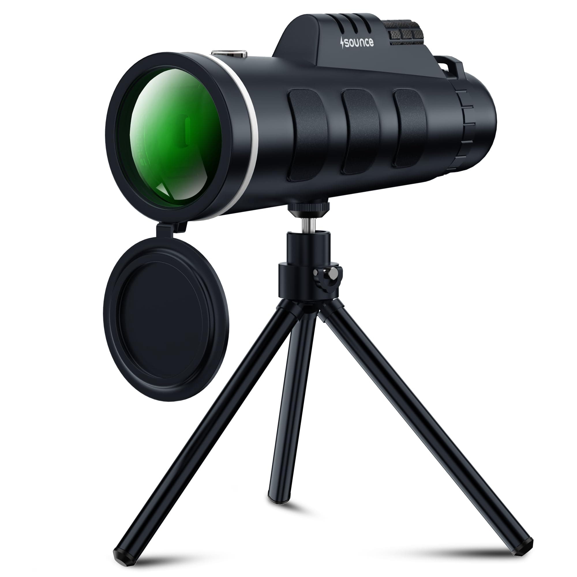 Sounce 40X60 HD Monocular with Built-in Compass – High Power 40X Magnification Zoom Scope for Adults & Children, Compact Outdoor Gadget for Bird Watching, Wildlife, Sports, Hiking