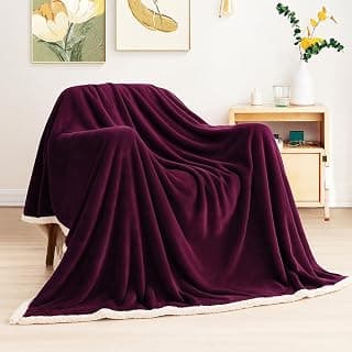 VAS COLLECTIONS Premium Sherpa Flannel Blanket | 460 GSM Ultra-Soft Plush Heavyweight Blanket | Warm & Cozy Winter Comforter for Bedroom – (Maroon, 58×88 Inches, Single (2300 g))