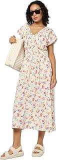 GAP Women Cotton Blend Floral Print Short Sleeves Classic Maxi Casual Dress