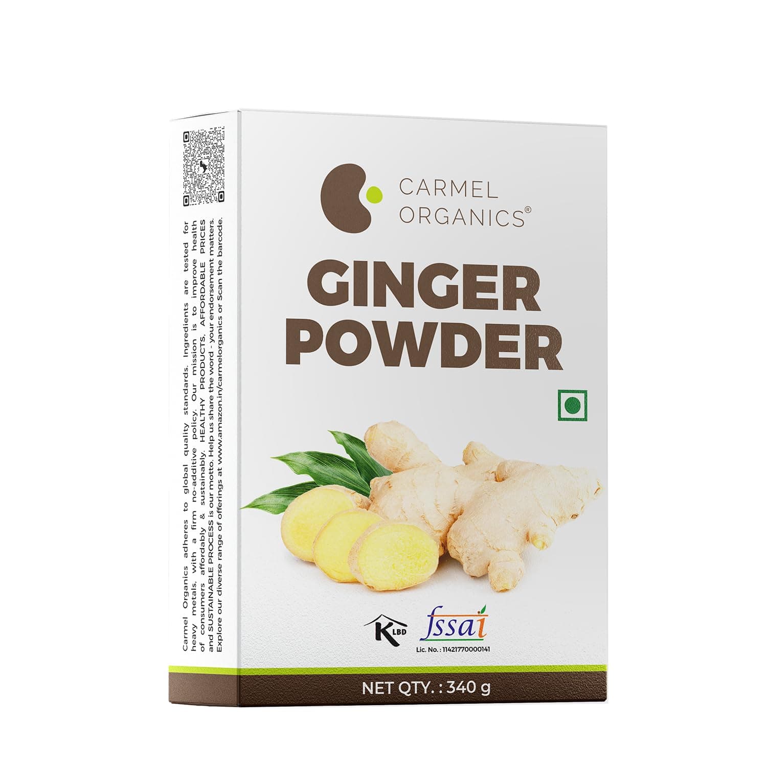 CARMEL ORGANICS Ginger Dried Root Powder 340 Grams | Zingiber officinale, NON-GMO, No Added Preservatives, Sukku Podi, Dry Sonth/Adrak Powder